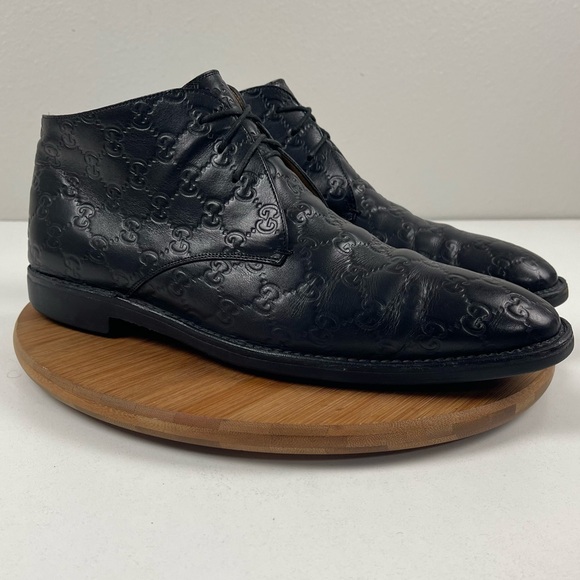 Gucci GG Monogram Embossed Men’s Ankle Boots - Picture 1 of 12